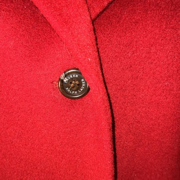 Ralph Lauren Women’s Single Breast Crimson Wool Blend Dress Over Coat Size 8 - Picture 6 of 16